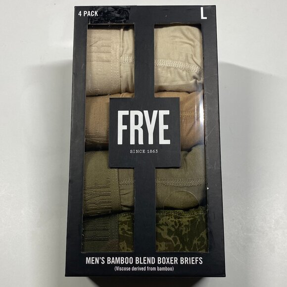 FRYE Bamboo Blend Boxer Briefs - 4 Pack - NWT - Large - Military Colors - Picture 1 of 4